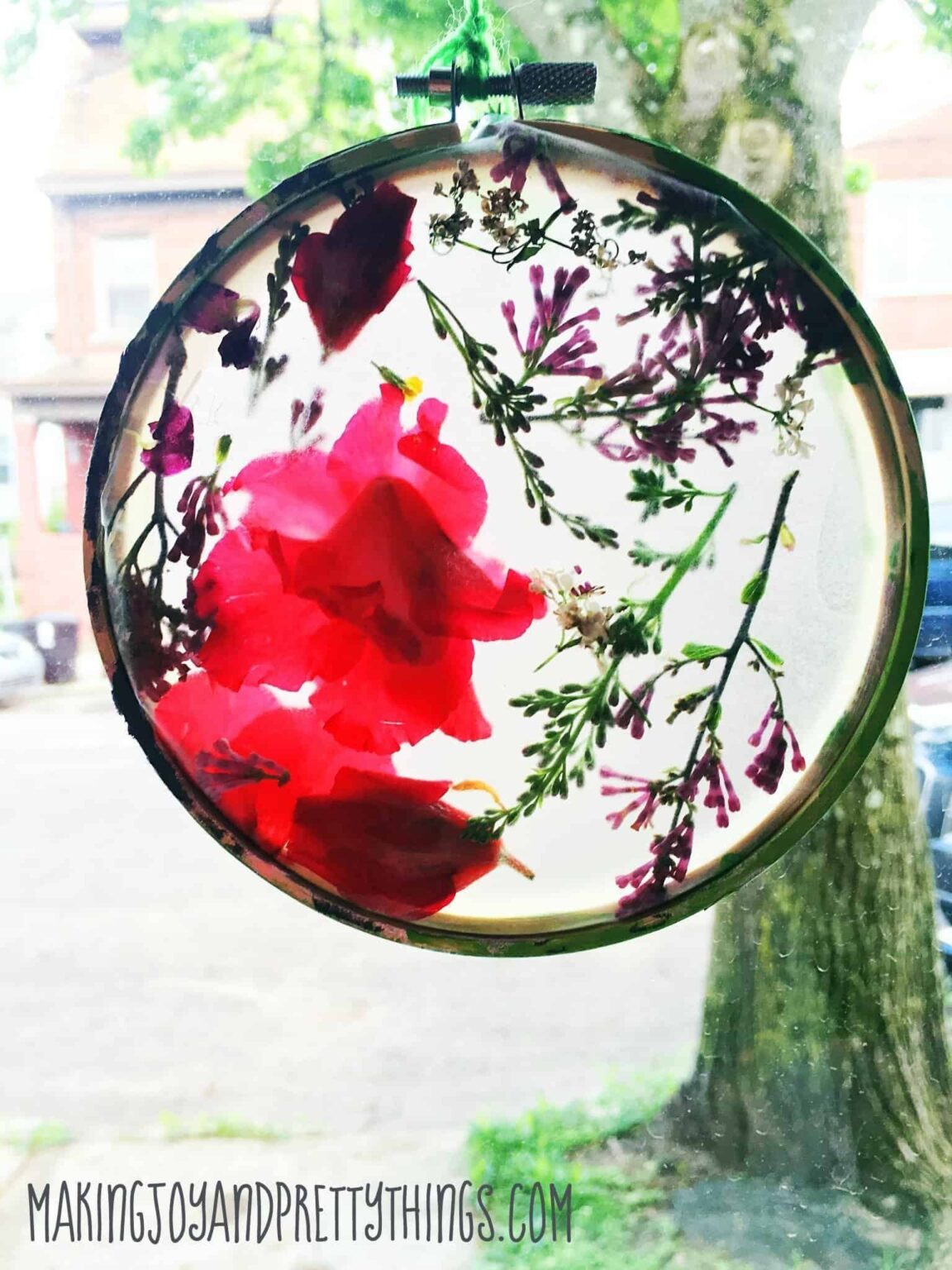 DIY Pressed Flower Suncatcher Craft | Making Joy & Pretty Things