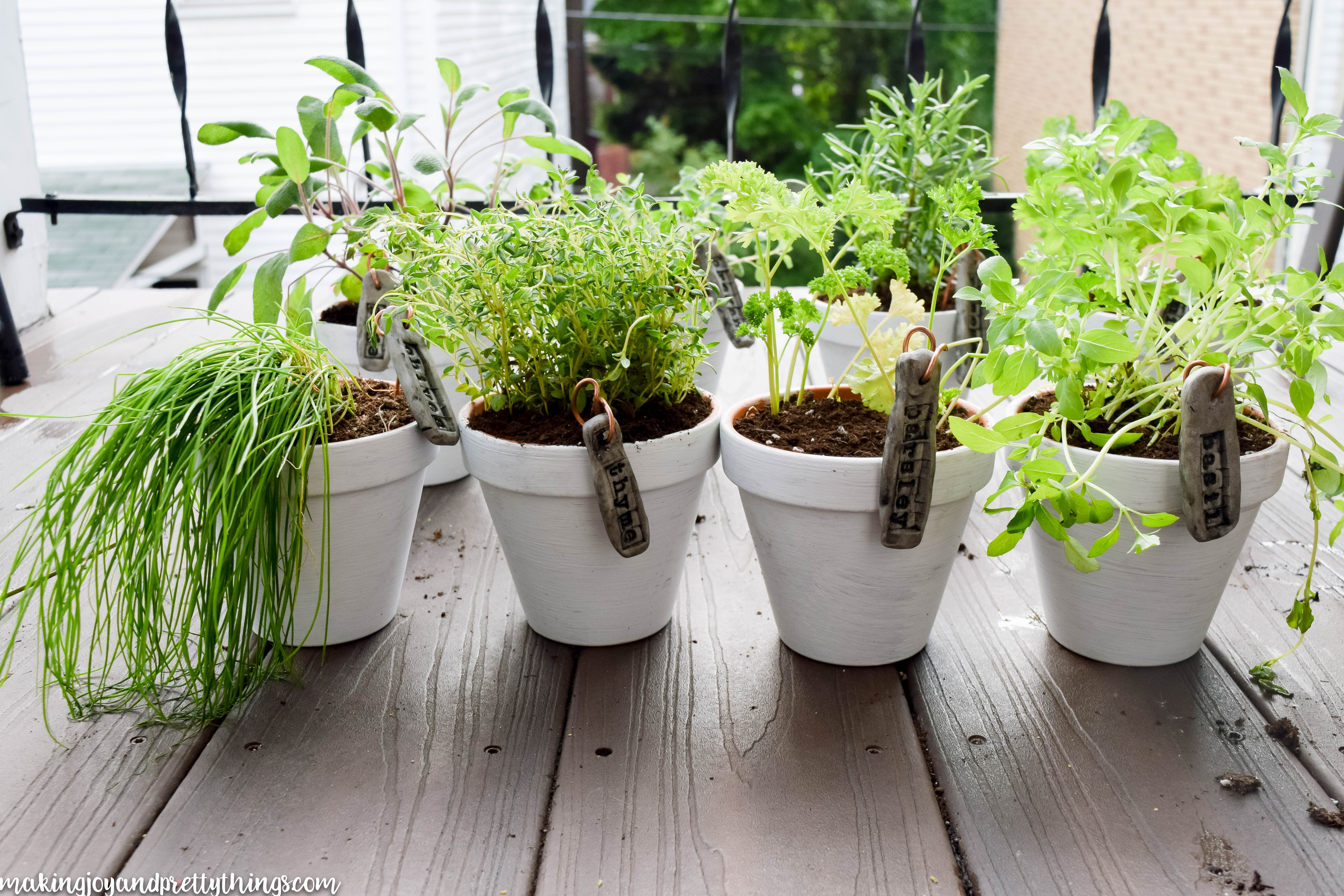 DIY Hanging Herb Garden - Making Joy and Pretty Things