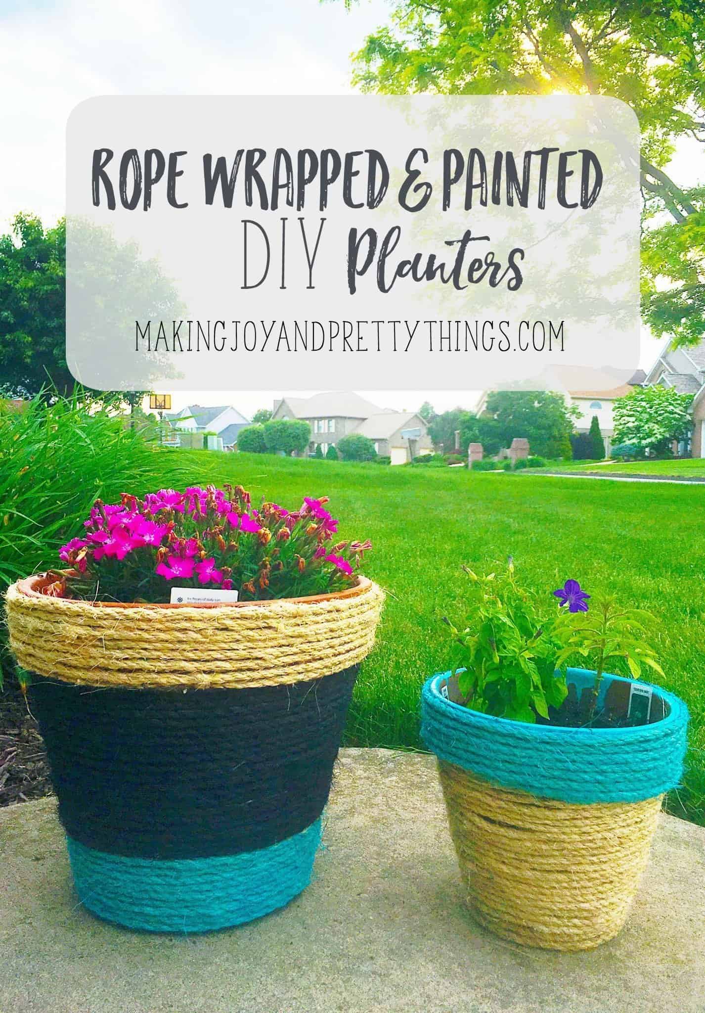 Rope Planters with Paint DIY - Making Joy and Pretty Things