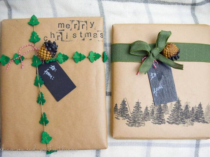 3 simple ways to embellish your kraft paper gift wrap