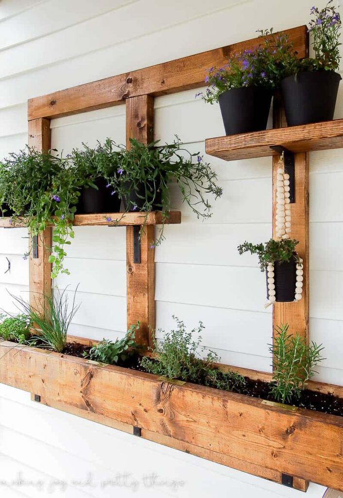 DIY Vertical Herb Garden Planter- Making Joy and Pretty Things