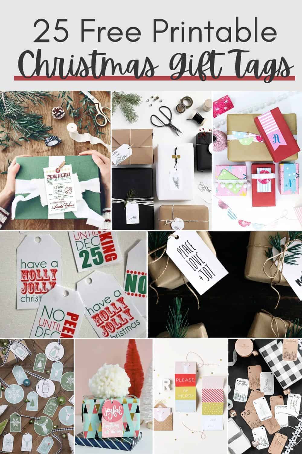 Christmas Gift Name Label, Printable Sticker Set or Gift Tag