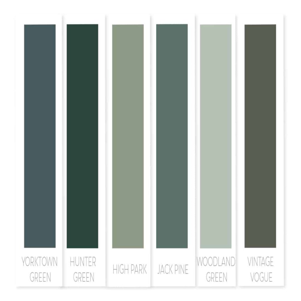 Sage Green & Neutral Paint Color Palette Benjamin Moore Light Dark