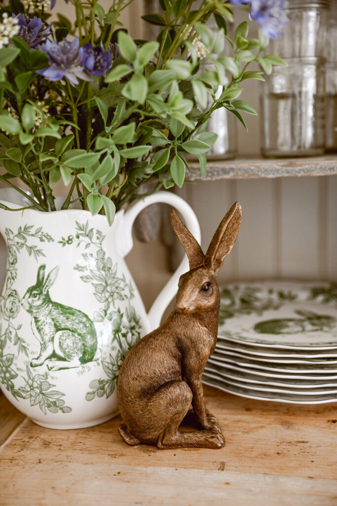 A photo of a brass bunny, perfect for spring décor.

